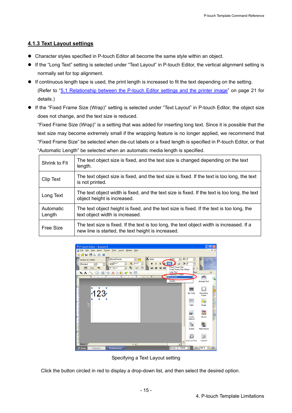 3 text layout settings | Brother QL-720NW User Manual | Page 20 / 96