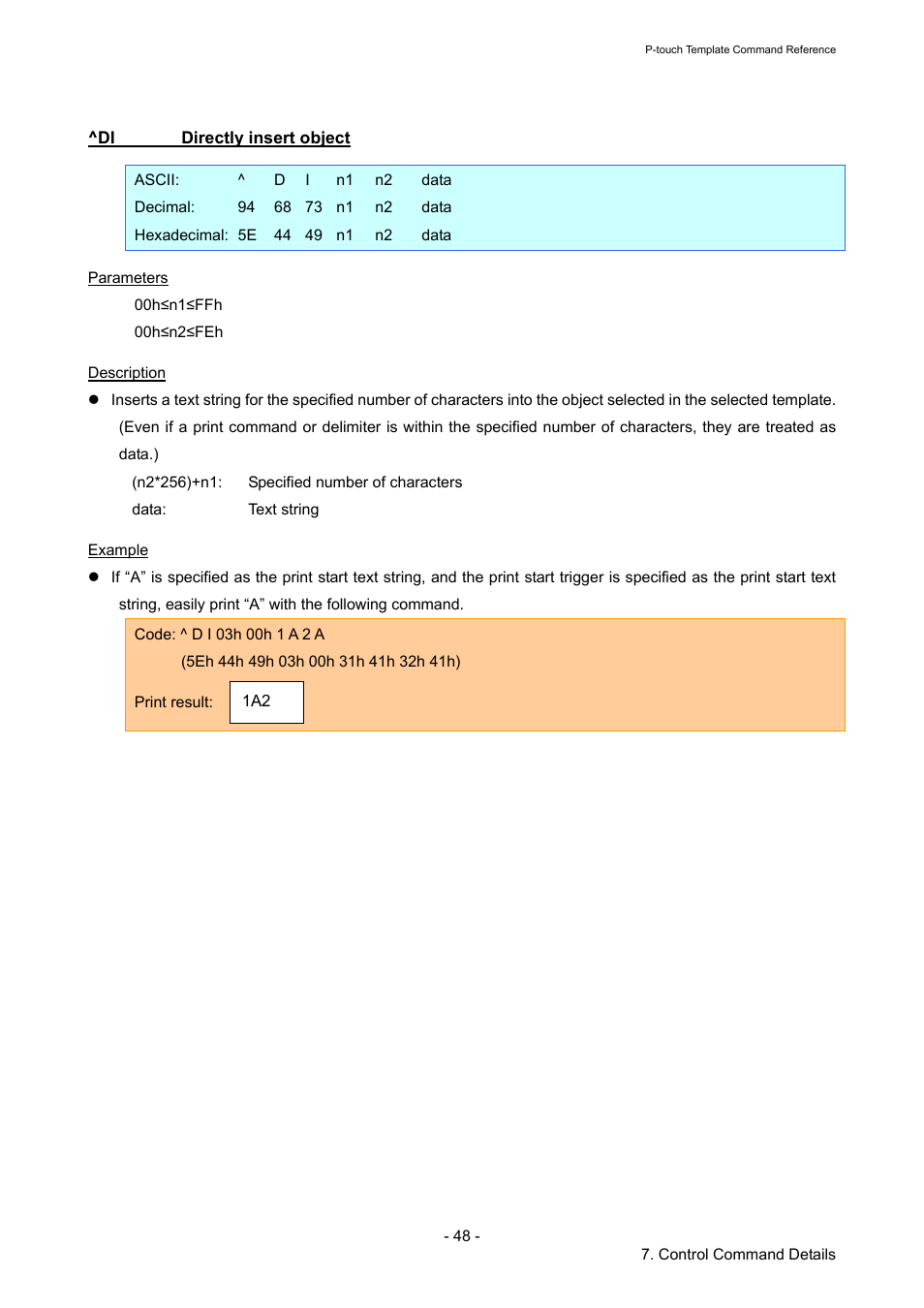 Di directly insert object, Directly insert object | Brother QL-720NW User Manual | Page 53 / 96
