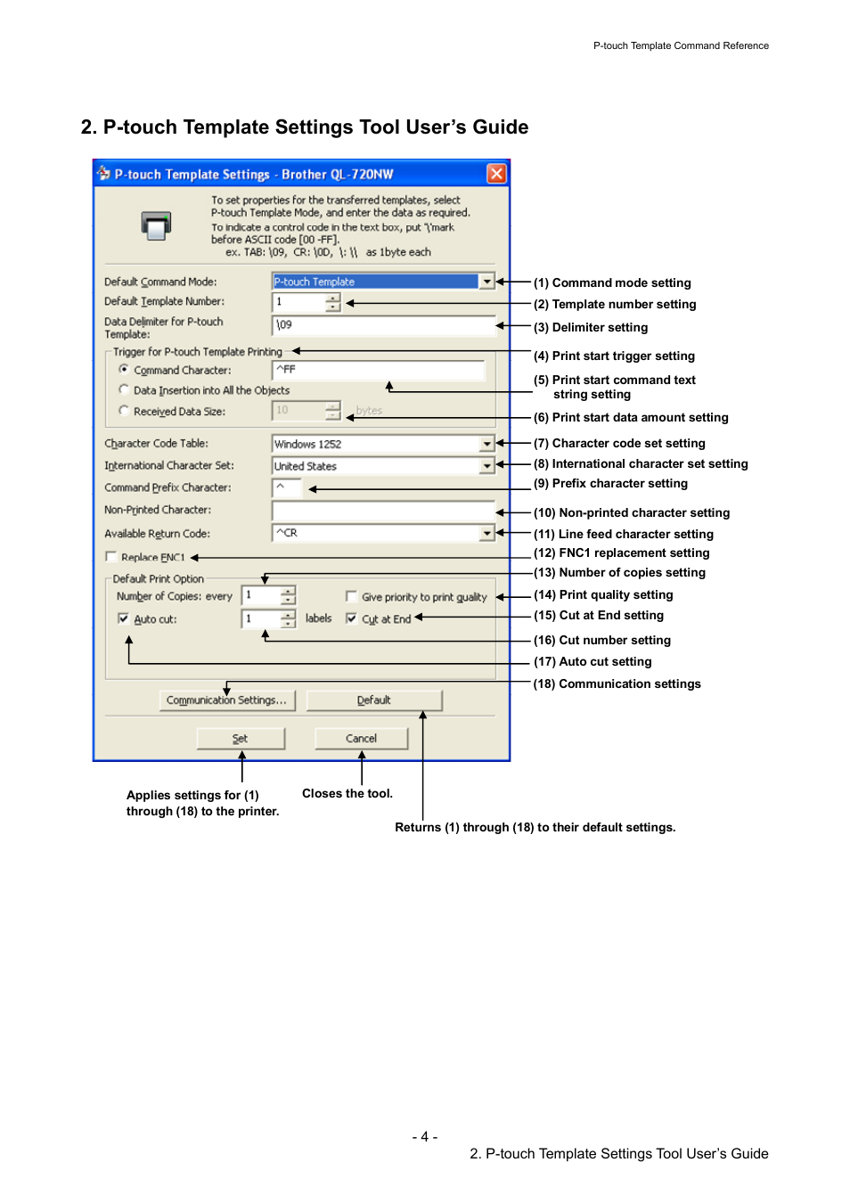 P-touch template settings tool user’s guide, P-touch template settings tool user’s, Guide | On p | Brother QL-720NW User Manual | Page 9 / 96