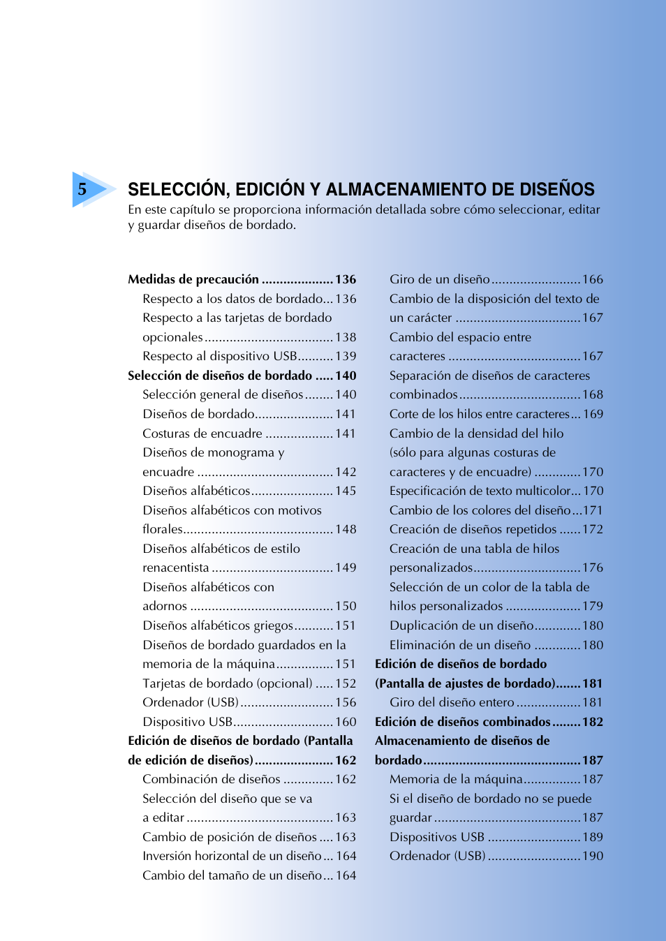 5selección, edición y almacenamiento de diseños | Brother PR655 User Manual | Page 137 / 280