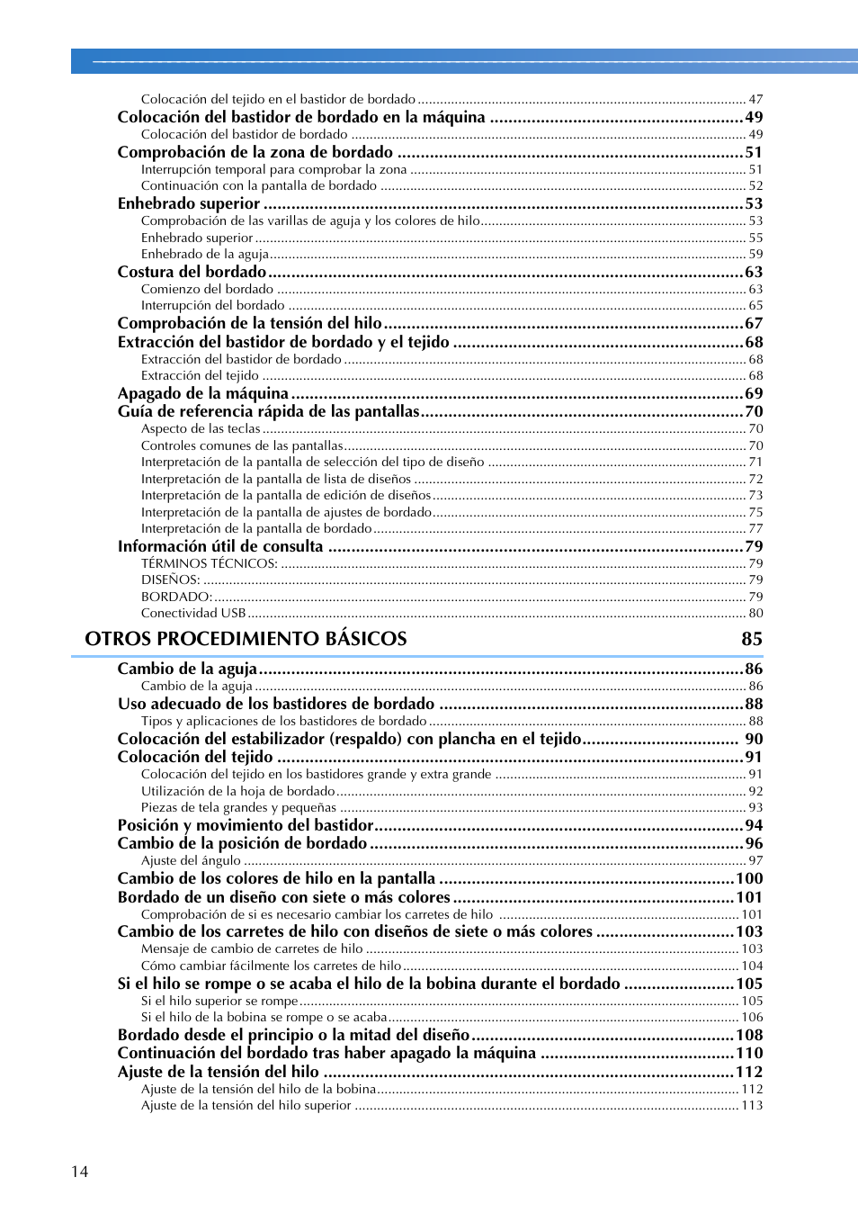 Otros procedimiento básicos 85 | Brother PR655 User Manual | Page 16 / 280