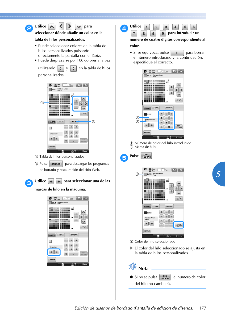 Nota | Brother PR655 User Manual | Page 179 / 280