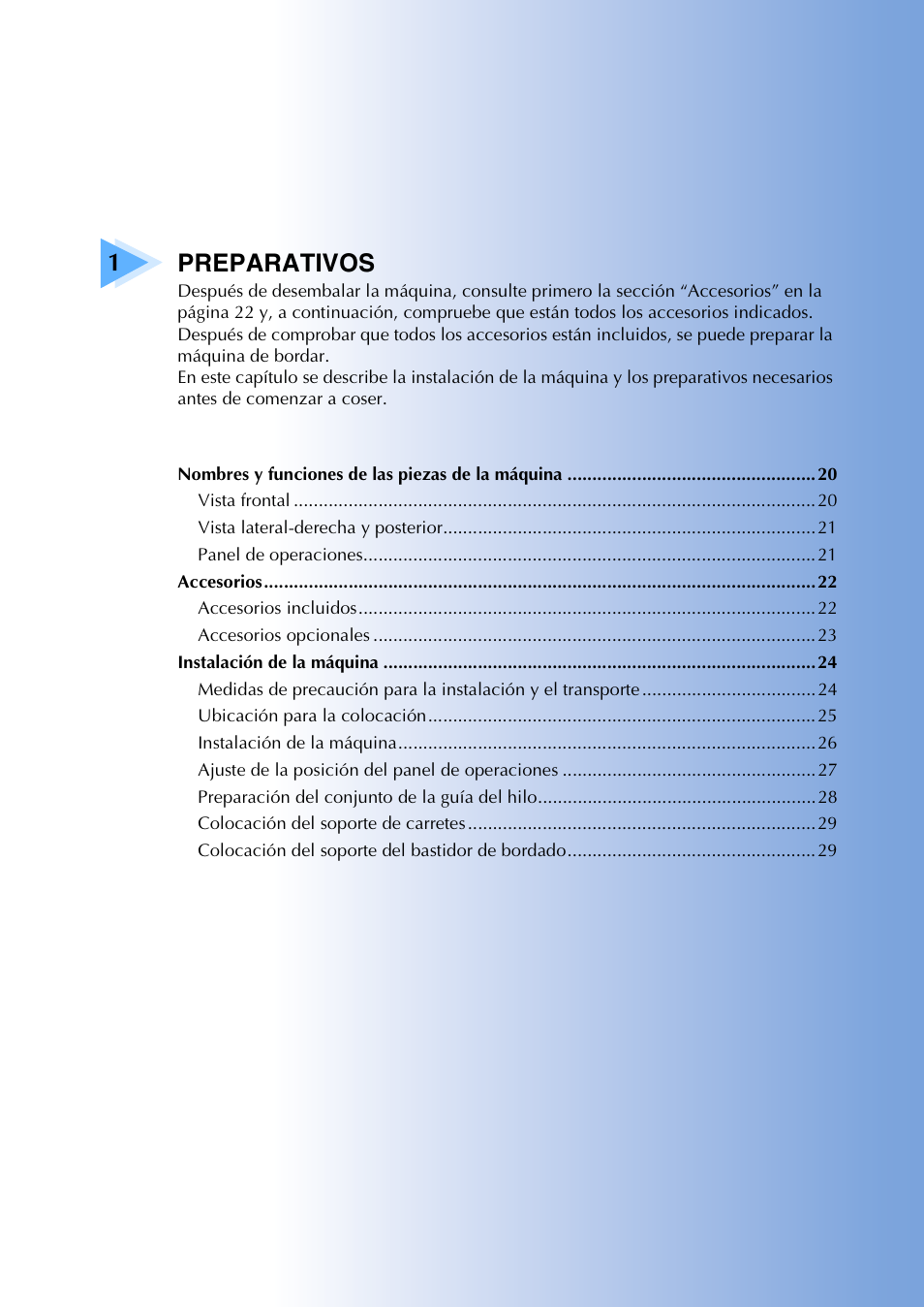 1preparativos | Brother PR655 User Manual | Page 21 / 280