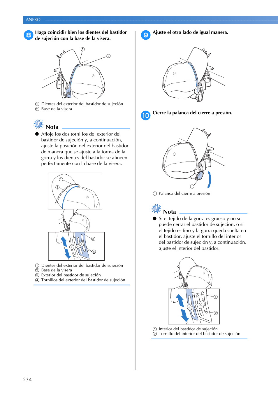 Nota | Brother PR655 User Manual | Page 236 / 280
