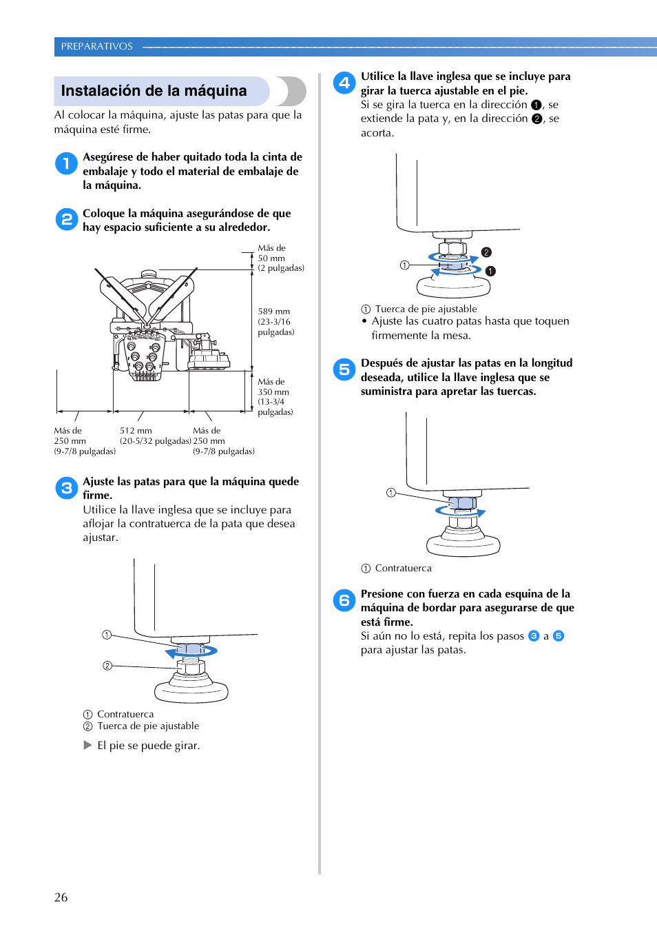 Instalación de la máquina | Brother PR655 User Manual | Page 28 / 280