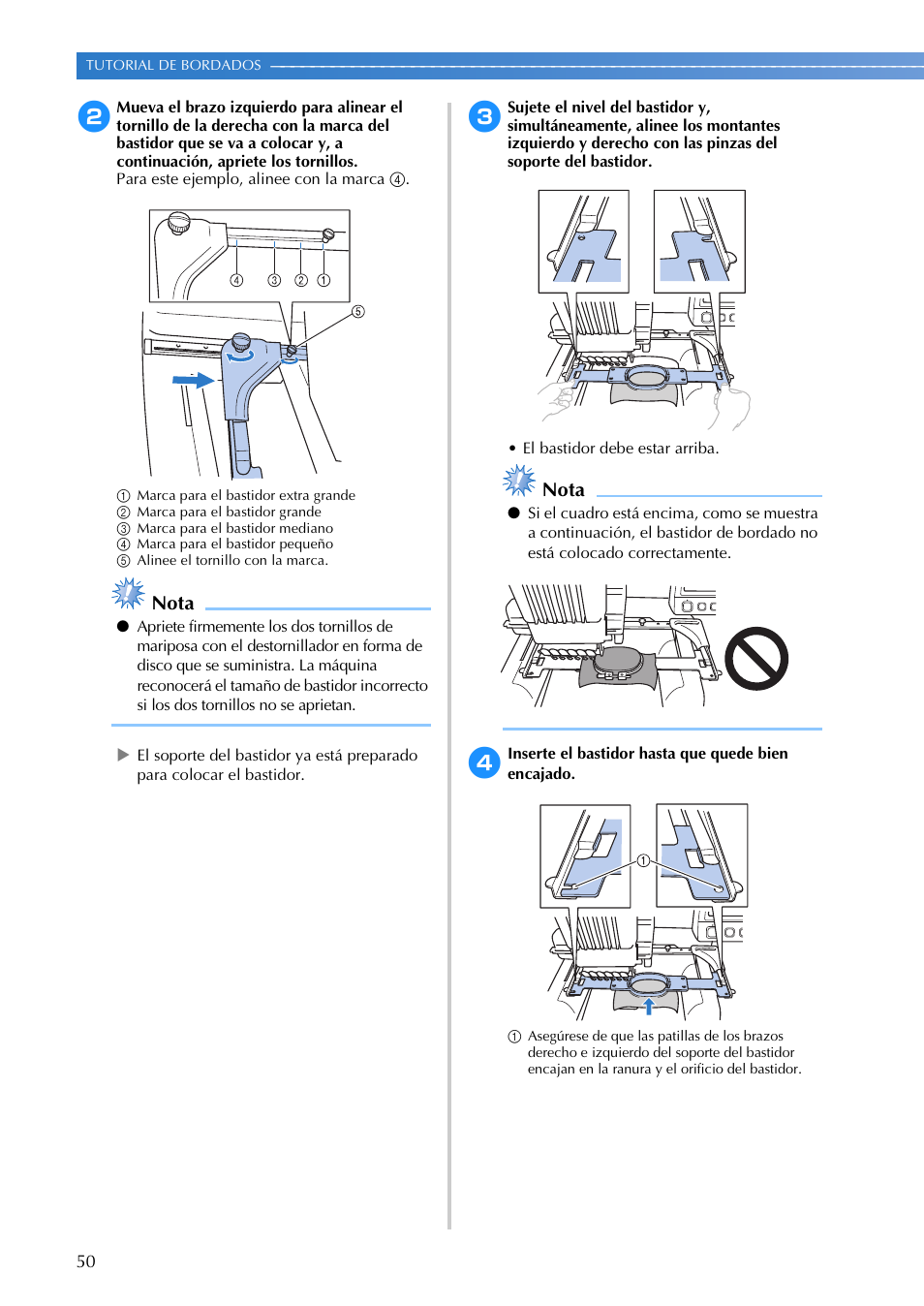 Nota | Brother PR655 User Manual | Page 52 / 280