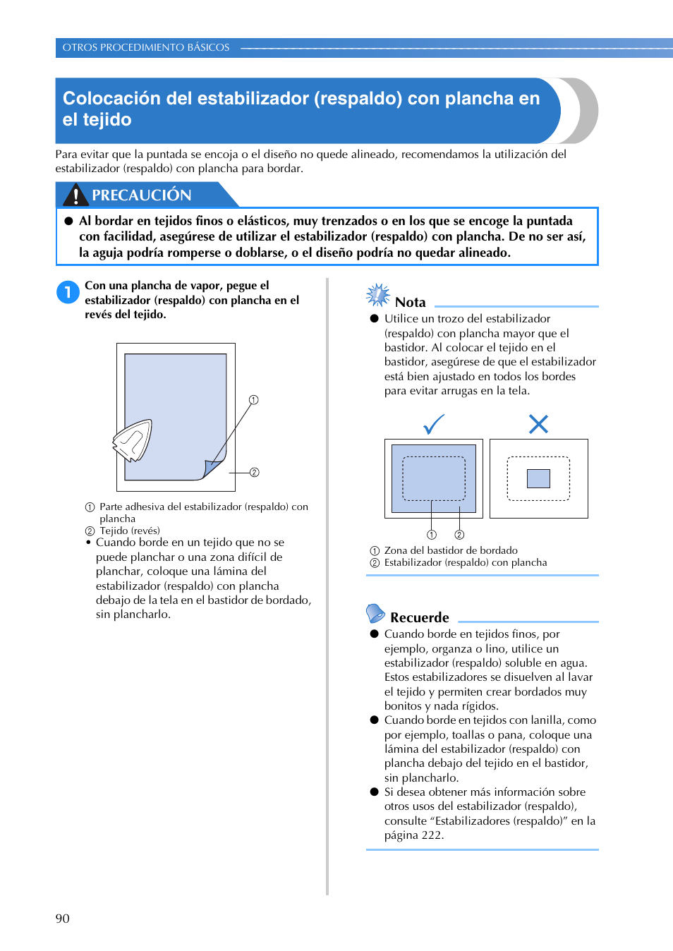 Precaución | Brother PR655 User Manual | Page 92 / 280