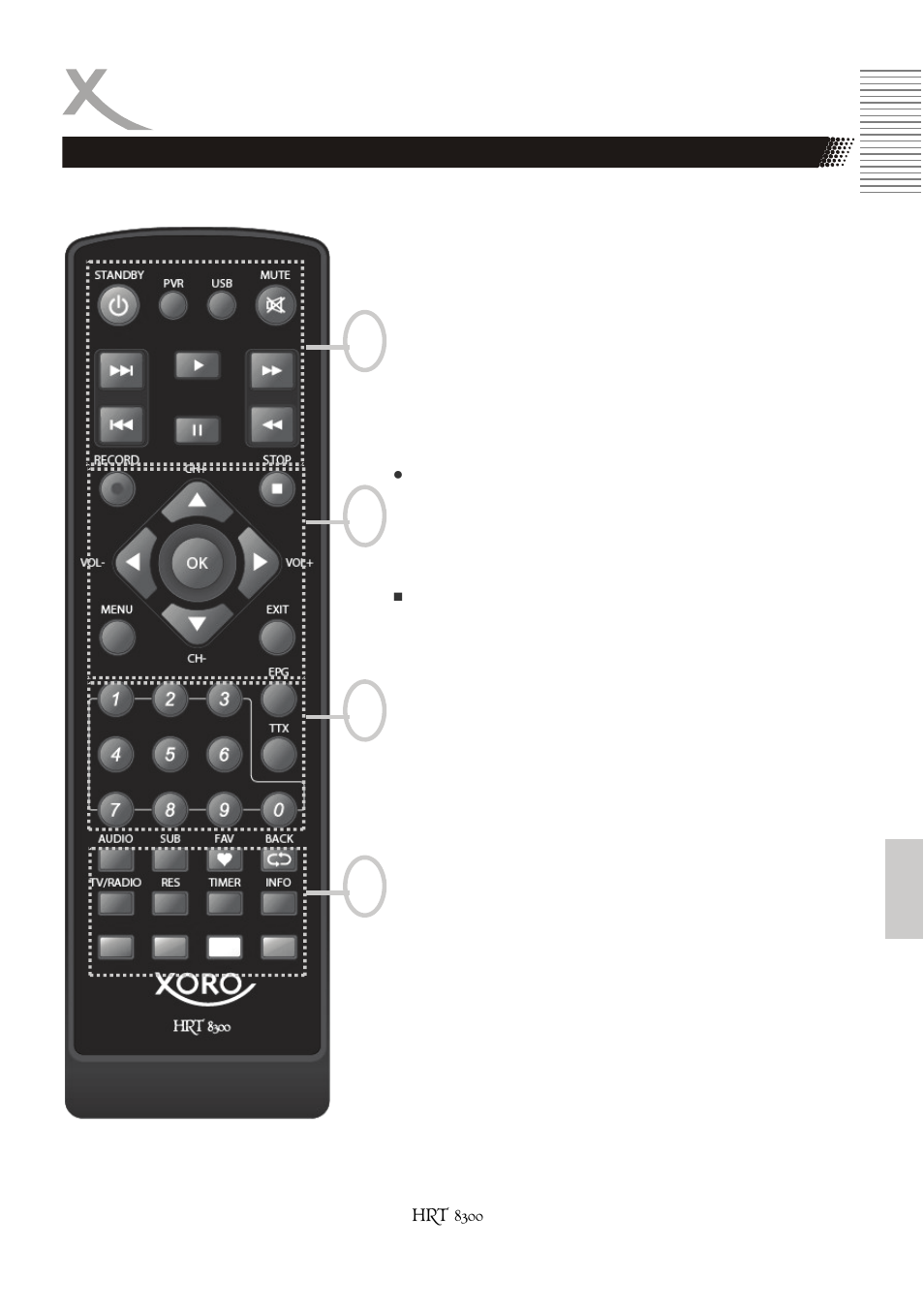 Mando a distancia | Xoro HRT 8300 User Manual | Page 131 / 162
