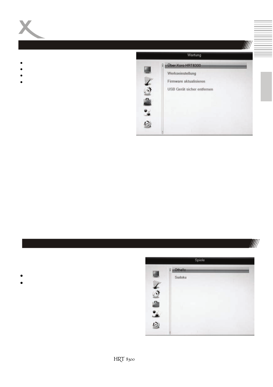 Einstellungen | Xoro HRT 8300 User Manual | Page 35 / 162