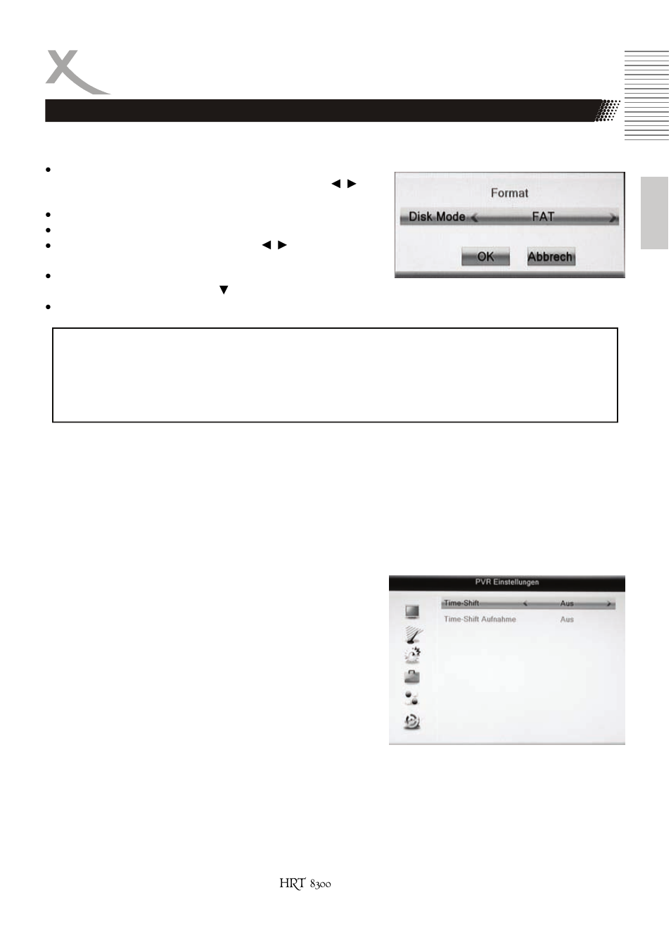 Einstellungen | Xoro HRT 8300 User Manual | Page 37 / 162