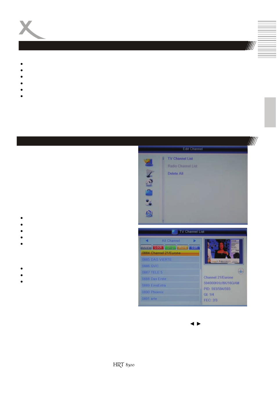 Settings | Xoro HRT 8300 User Manual | Page 67 / 162
