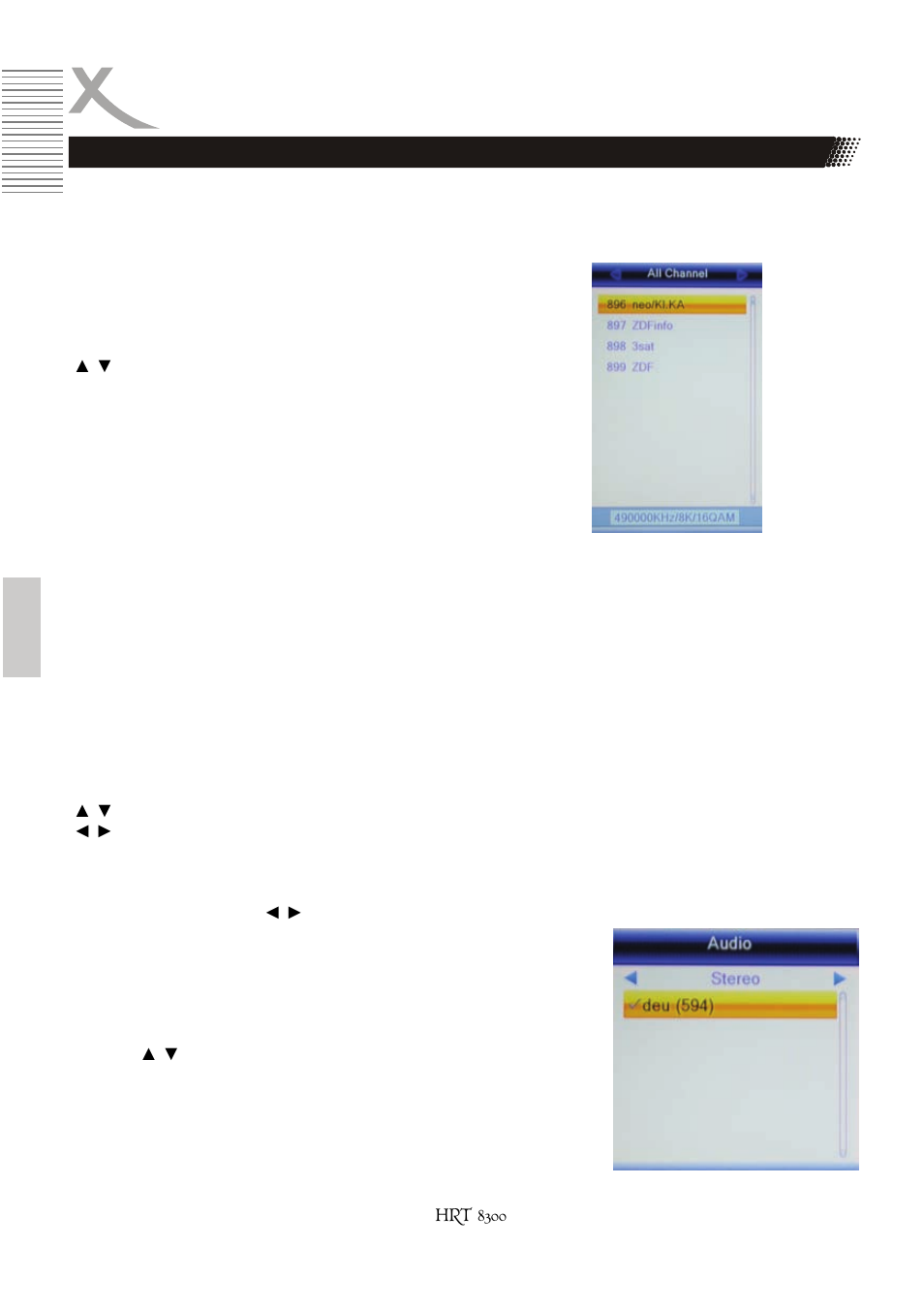 Opération | Xoro HRT 8300 User Manual | Page 96 / 162