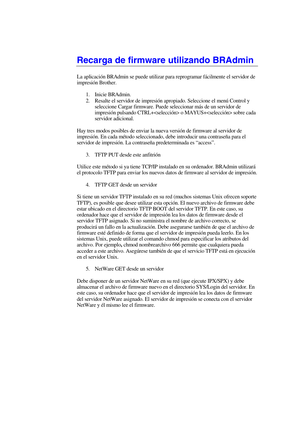 Recarga de firmware utilizando bradmin | Brother HL-1470N User Manual | Page 127 / 132