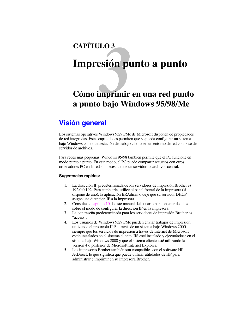 Visión general, Impresión punto a punto | Brother HL-1470N User Manual | Page 37 / 132