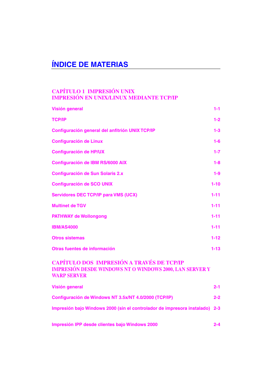 Índice de materias | Brother HL-1470N User Manual | Page 4 / 132