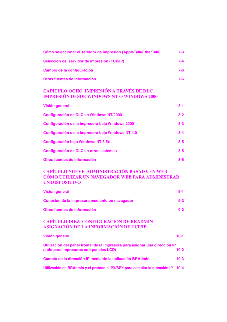 Brother HL-1470N User Manual | Page 8 / 132