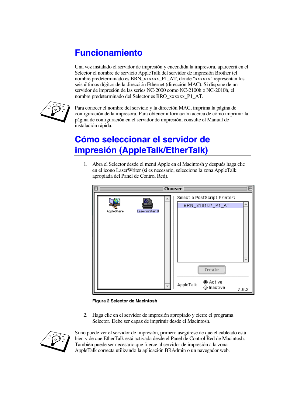 Funcionamiento | Brother HL-1470N User Manual | Page 84 / 132