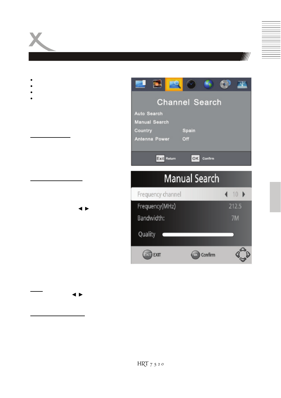 Configuration, Recherche des chaînes | Xoro HRT 7520 User Manual | Page 101 / 152
