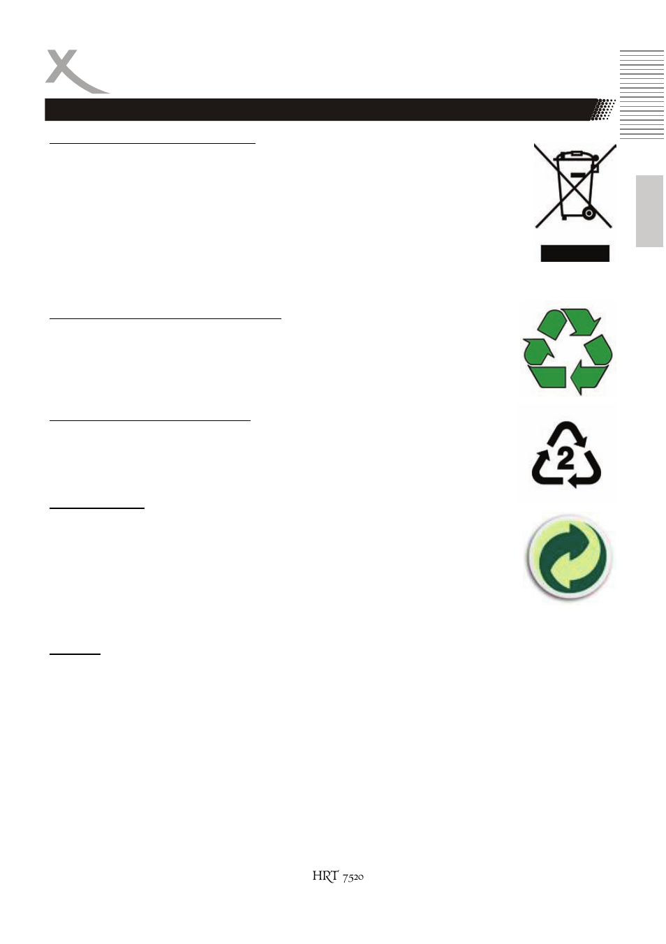 Recycling informationen | Xoro HRT 7520 User Manual | Page 7 / 152