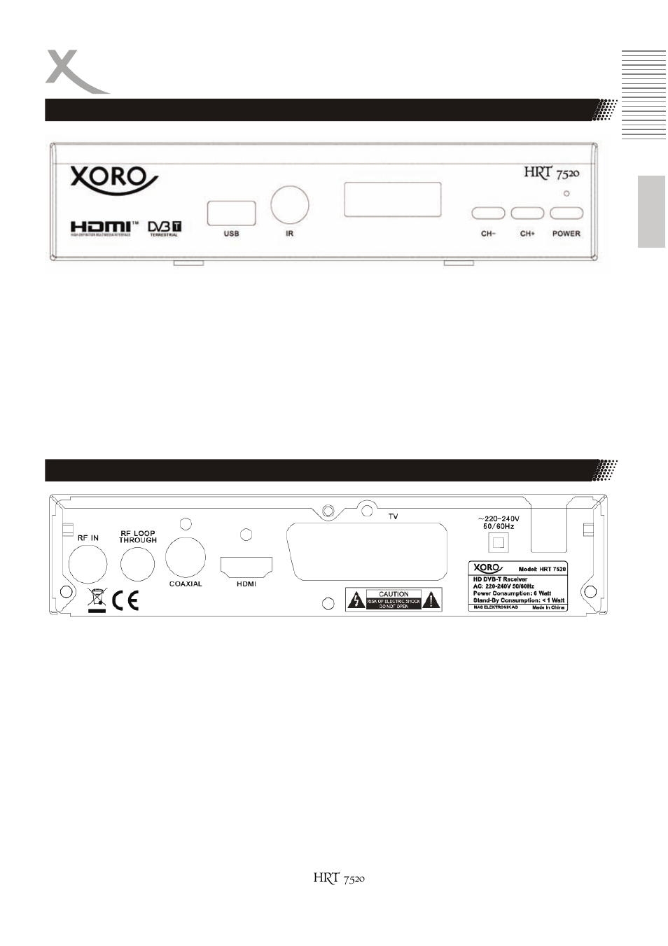 Bedienelemente | Xoro HRT 7520 User Manual | Page 9 / 152