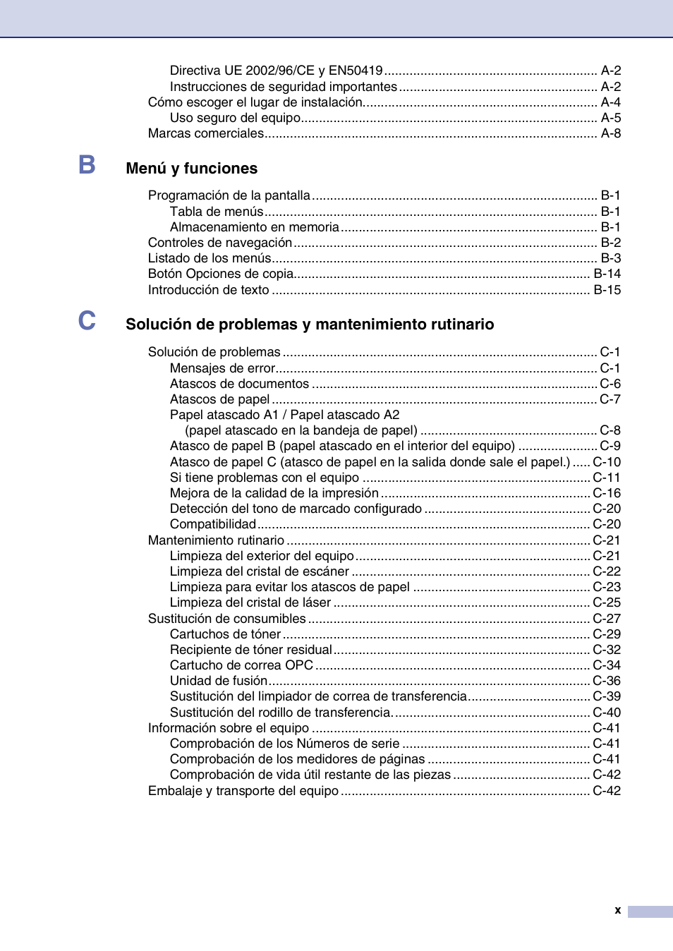 Brother MFC-9420CN User Manual | Page 12 / 184
