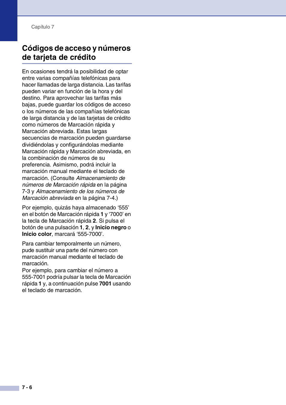 Códigos de acceso y números de tarjeta de crédito | Brother MFC-9420CN User Manual | Page 68 / 184