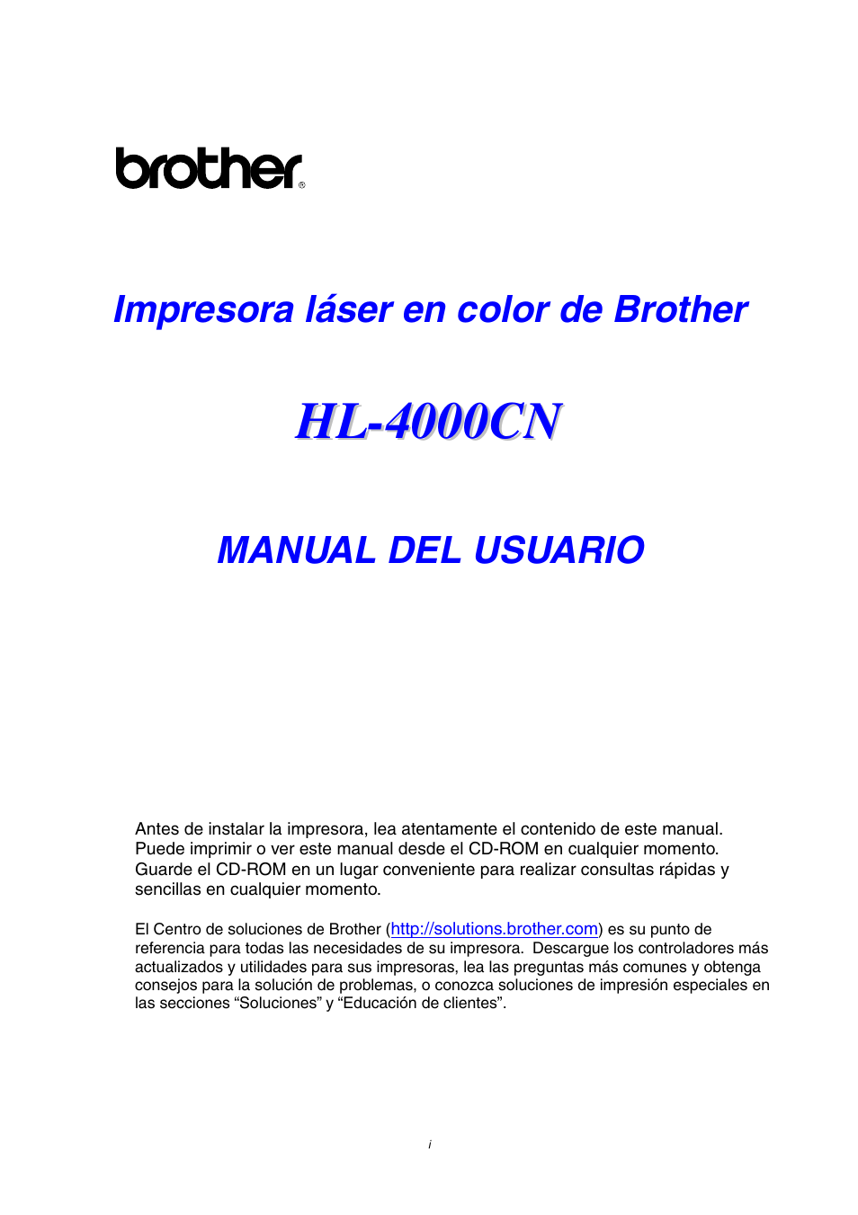 Brother HL-4000CN User Manual | 192 pages