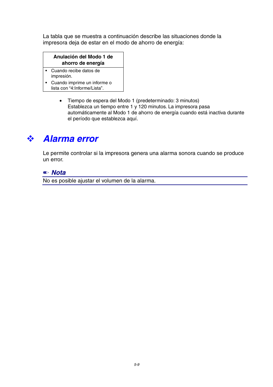 Alarma error, Nota | Brother HL-4000CN User Manual | Page 102 / 192