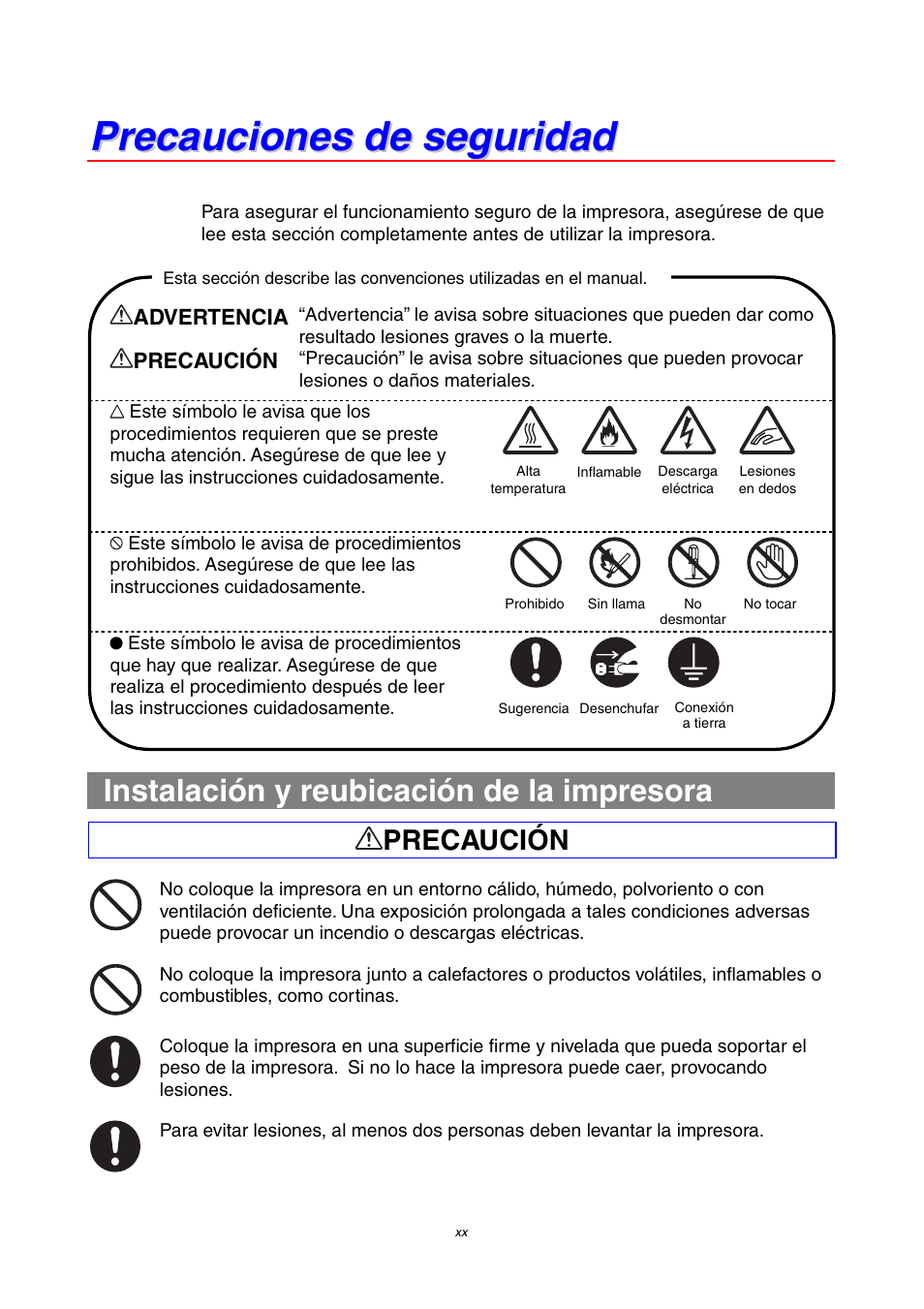 Precauciones de seguridad | Brother HL-4000CN User Manual | Page 20 / 192