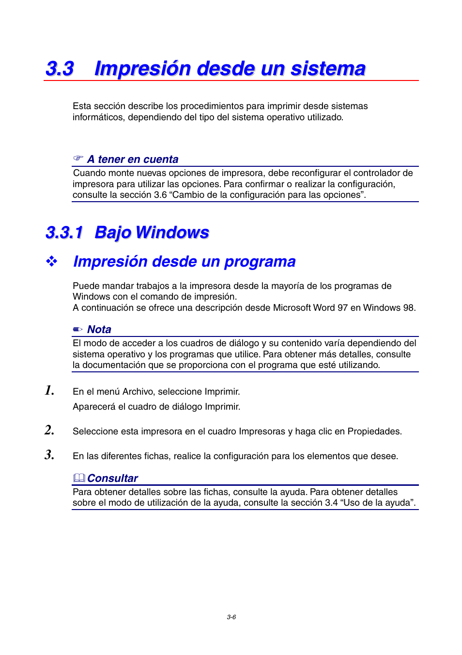 3 impresión desde un sistema, 1 bajo windows, Impresión desde un programa | Bajo windows | Brother HL-4000CN User Manual | Page 50 / 192
