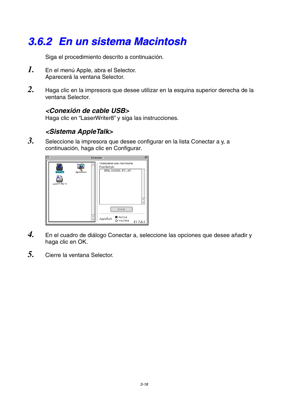 2 en un sistema macintosh, En un sistema macintosh | Brother HL-4000CN User Manual | Page 62 / 192