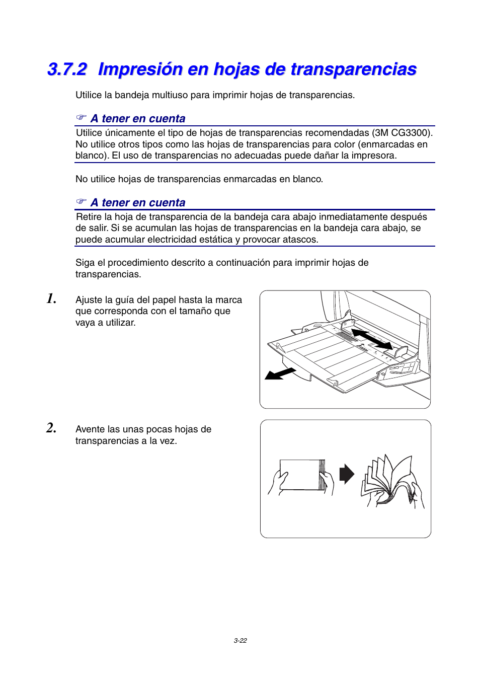 2 impresión en hojas de transparencias, Impresión en hojas de transparencias | Brother HL-4000CN User Manual | Page 66 / 192