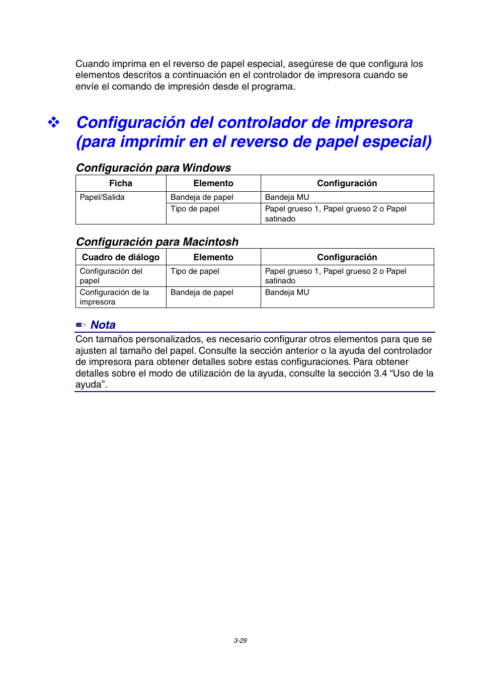 Configuración para windows, Configuración para macintosh, Nota | Brother HL-4000CN User Manual | Page 73 / 192