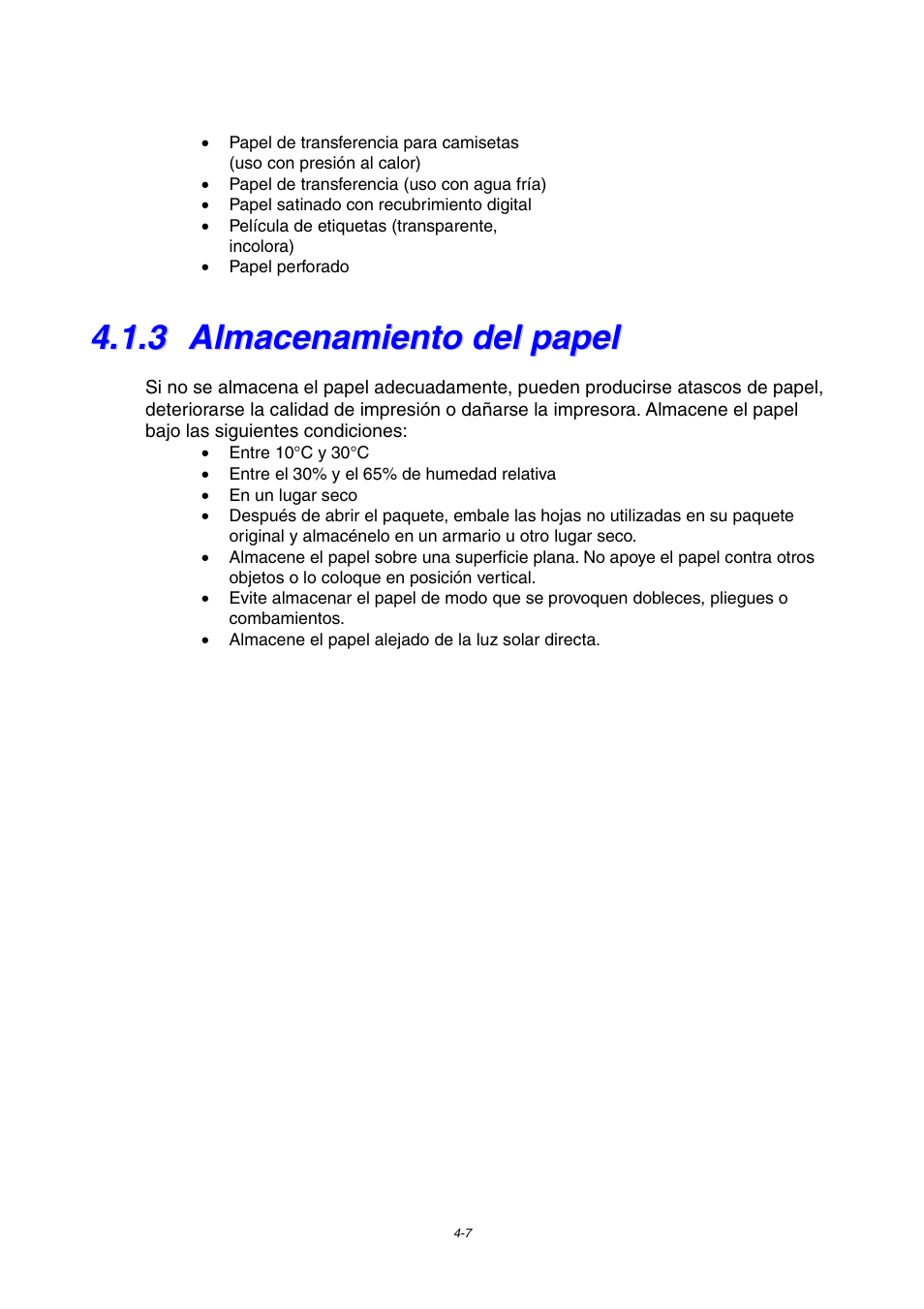 3 almacenamiento del papel, Almacenamiento del papel | Brother HL-4000CN User Manual | Page 80 / 192