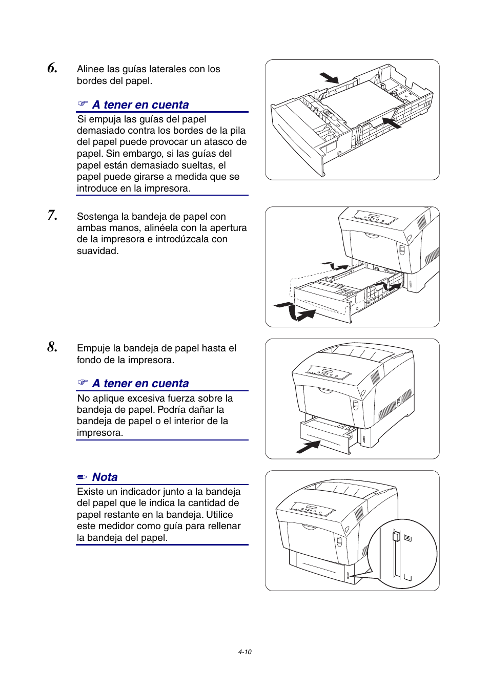 A tener en cuenta, Nota | Brother HL-4000CN User Manual | Page 83 / 192
