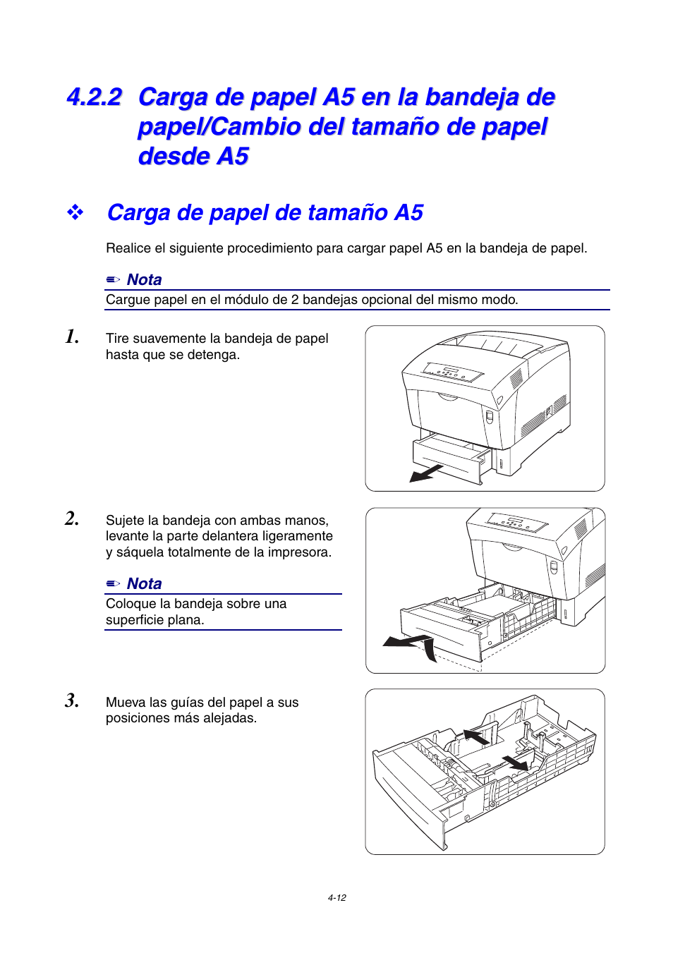 Carga de papel de tamaño a5 | Brother HL-4000CN User Manual | Page 85 / 192