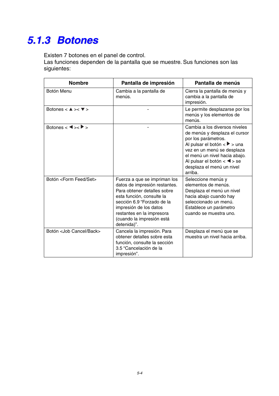 3 botones, Botones | Brother HL-4000CN User Manual | Page 97 / 192