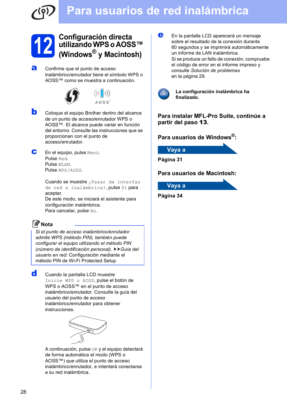 Para usuarios de red inalámbrica, Y macintosh) | Brother DCP-J925DW User Manual | Page 28 / 38