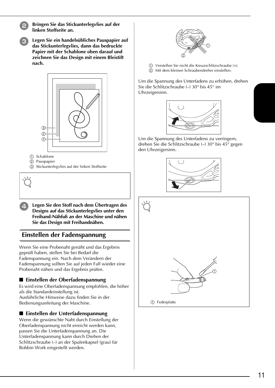 11 deutsch, Einstellen der fadenspannung | Brother Innov-is 2200 User Manual | Page 25 / 88
