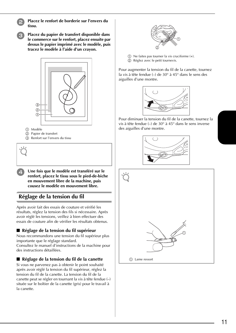 11 français, Réglage de la tension du fil | Brother Innov-is 2200 User Manual | Page 37 / 88