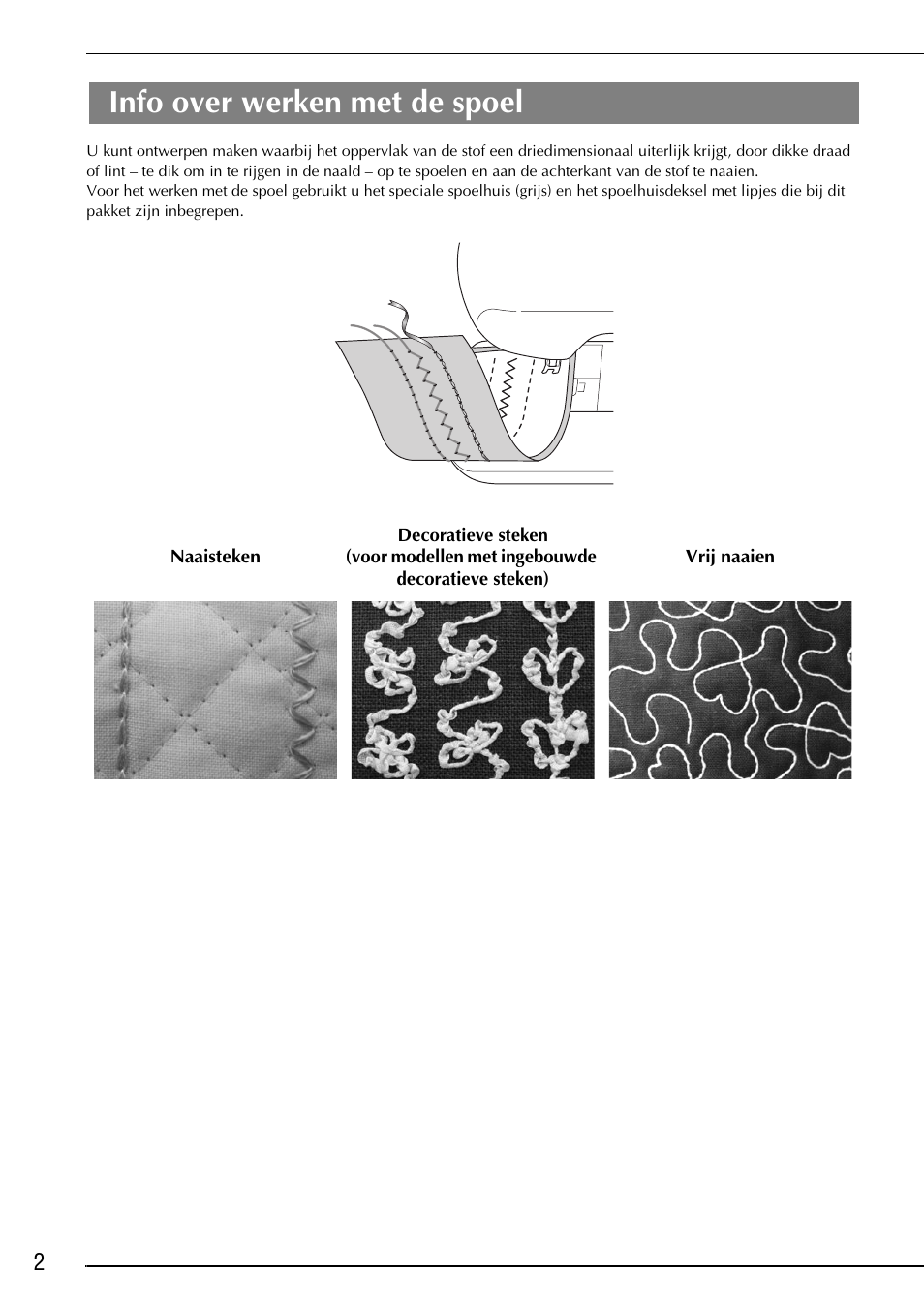 Info over werken met de spoel | Brother Innov-is 2200 User Manual | Page 40 / 88