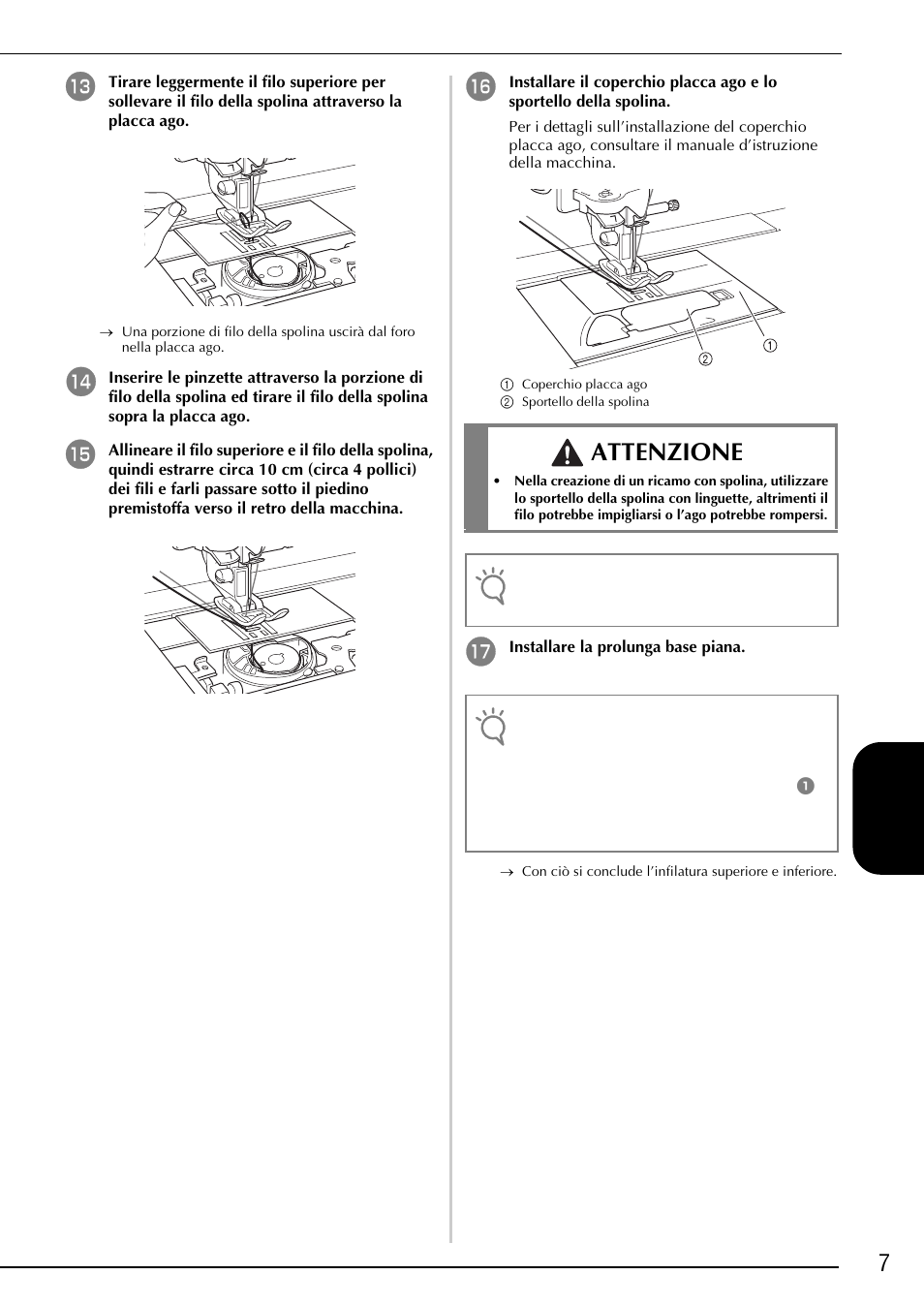 Attenzione, 7italiano | Brother Innov-is 2200 User Manual | Page 57 / 88