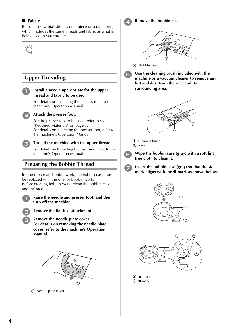 Upper threading, Preparing the bobbin thread | Brother Innov-is 2200 User Manual | Page 6 / 88