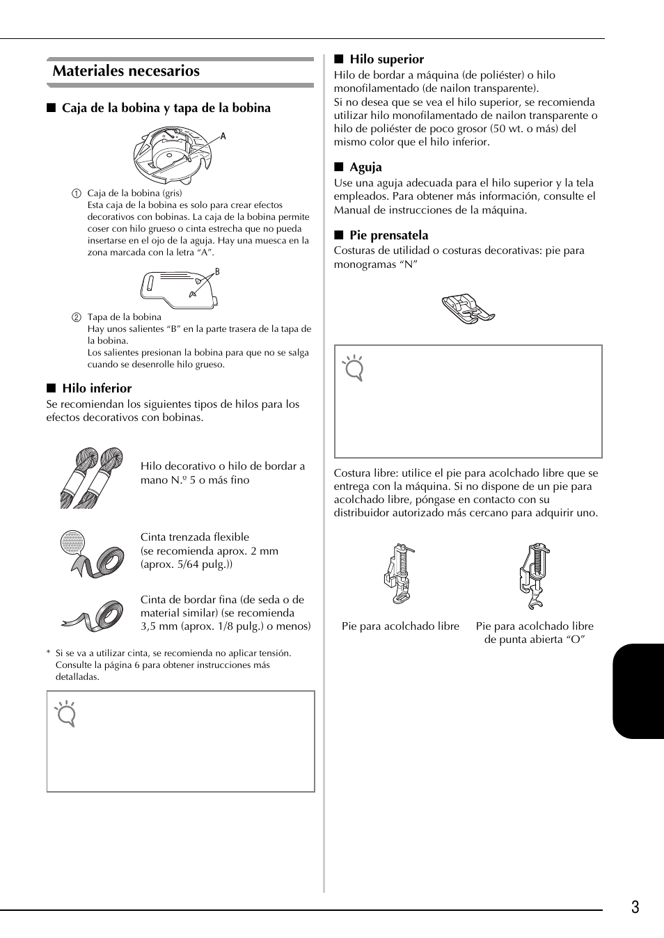 3español, Materiales necesarios | Brother Innov-is 2200 User Manual | Page 65 / 88