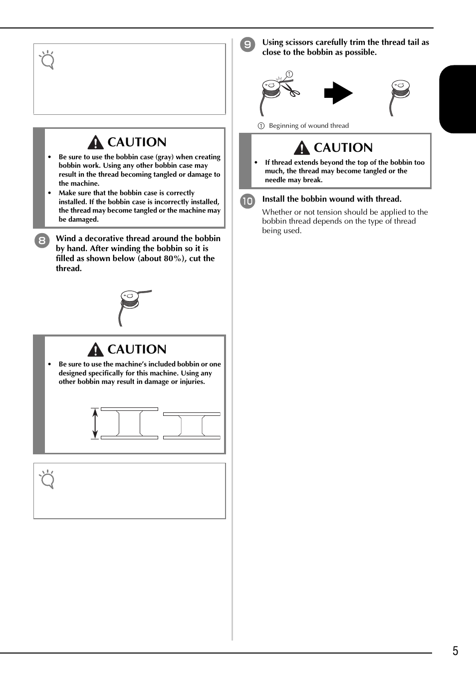 Caution, 5en gl is h | Brother Innov-is 2200 User Manual | Page 7 / 88