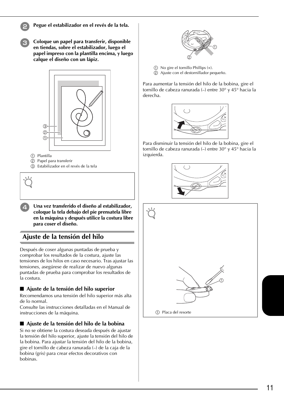 11 español, Ajuste de la tensión del hilo | Brother Innov-is 2200 User Manual | Page 73 / 88