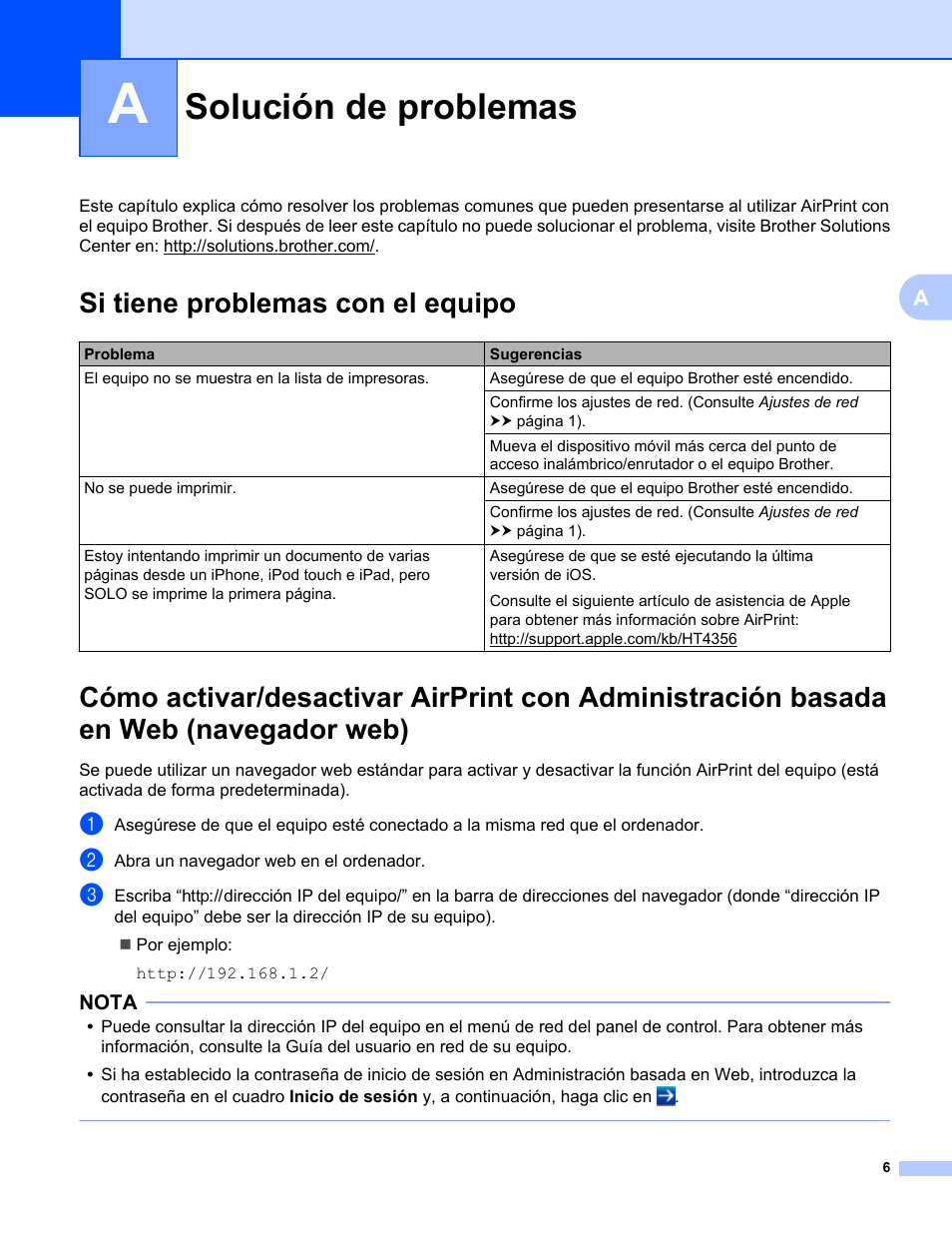 A solución de problemas, Si tiene problemas con el equipo, Solución de problemas | Brother DCP-J4110DW User Manual | Page 9 / 11