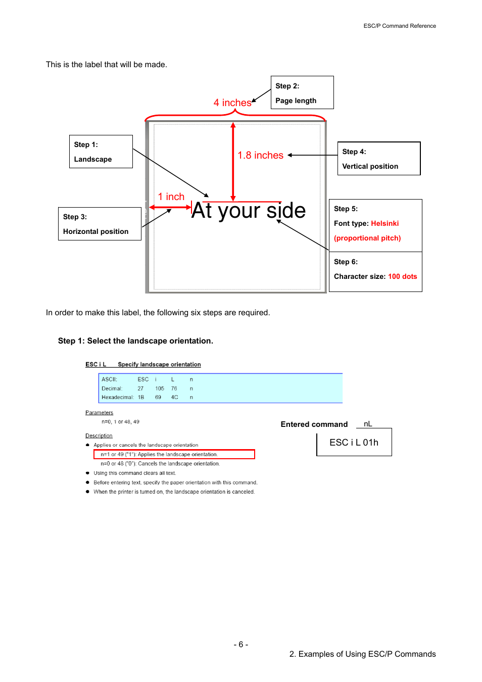 At your side, 4 inches 1 inch 1.8 inches | Brother RJ-4040 User Manual | Page 12 / 116