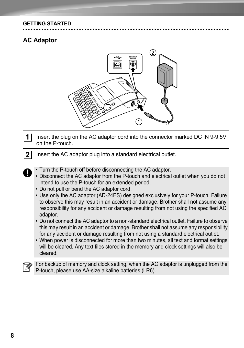 Brother PT-2700 User Manual | Page 9 / 62