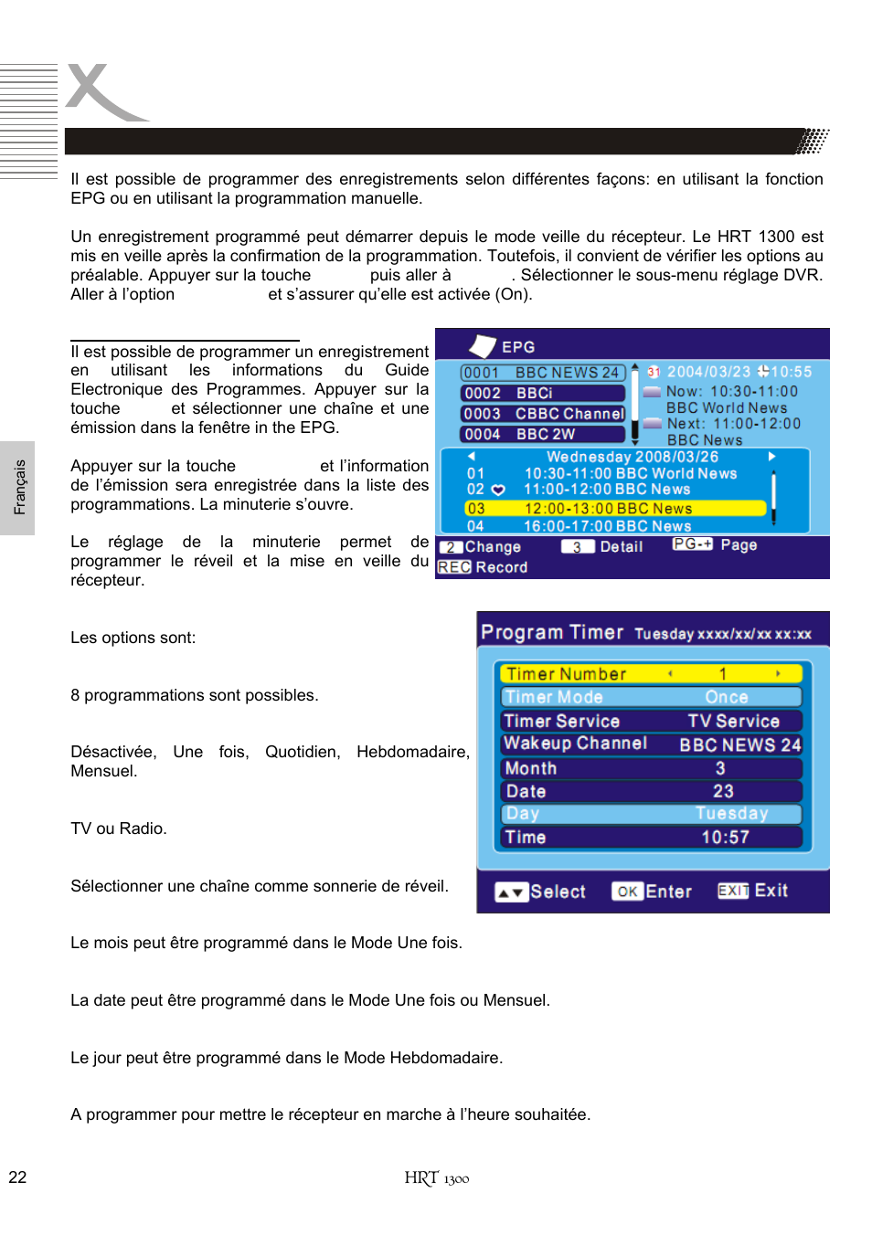 Enregistrement | Xoro HRT 1300 User Manual | Page 100 / 120
